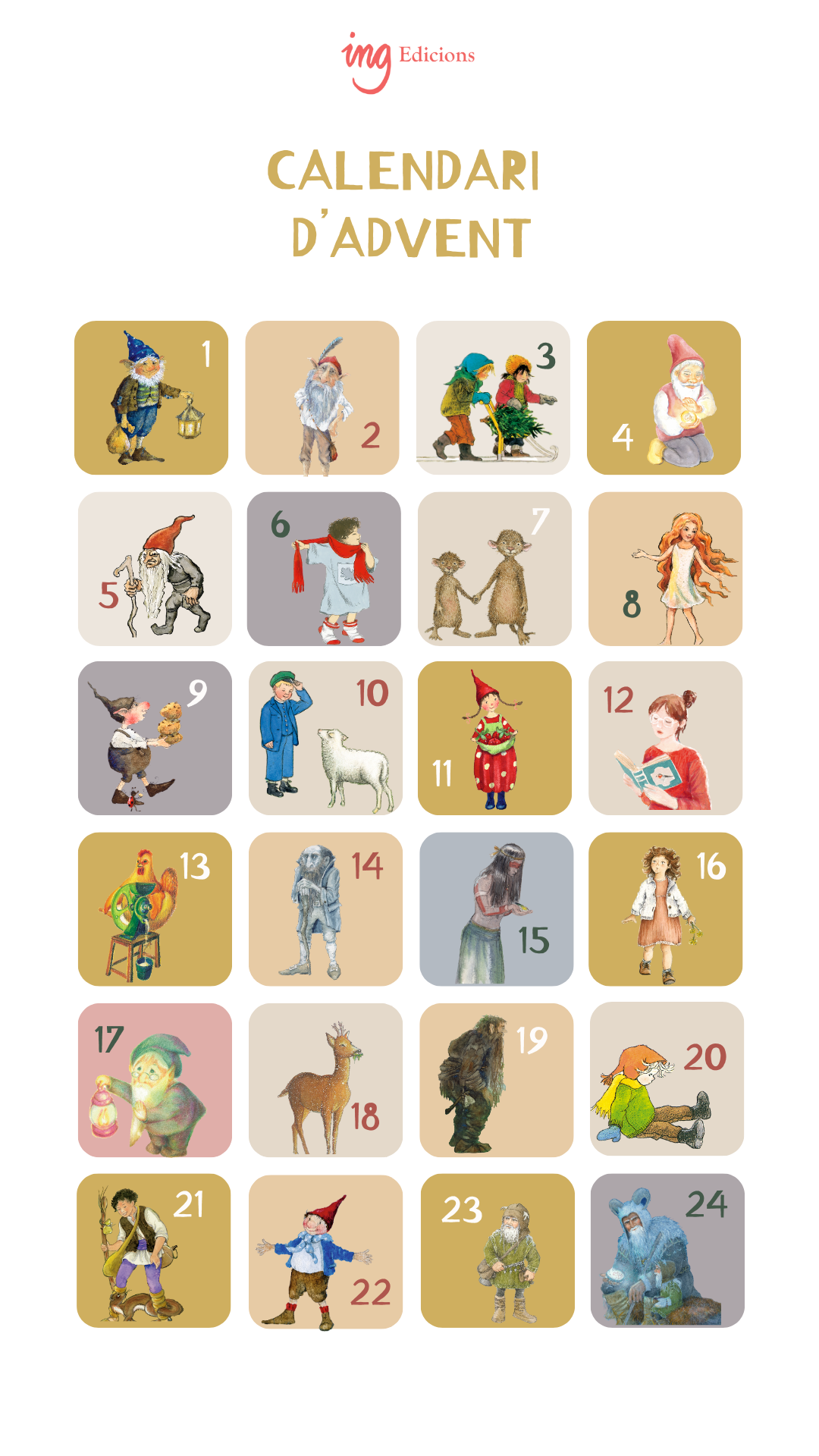 Calendari d'Advent d'ING Edicions (producte digital imprimible)
