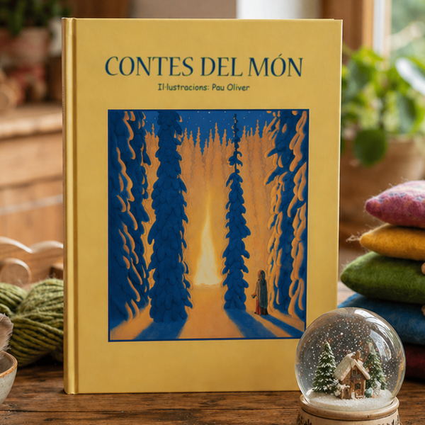 Portada del llibre Contes del món, il·lustrada per Pau Oliver.