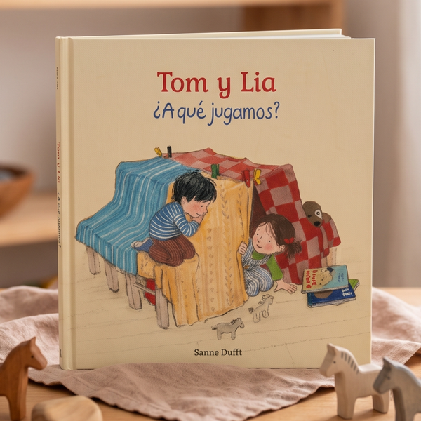 Portada del cuento Tom y Lia ¿A qué jugamos? ilustrado por Sanne Dufft