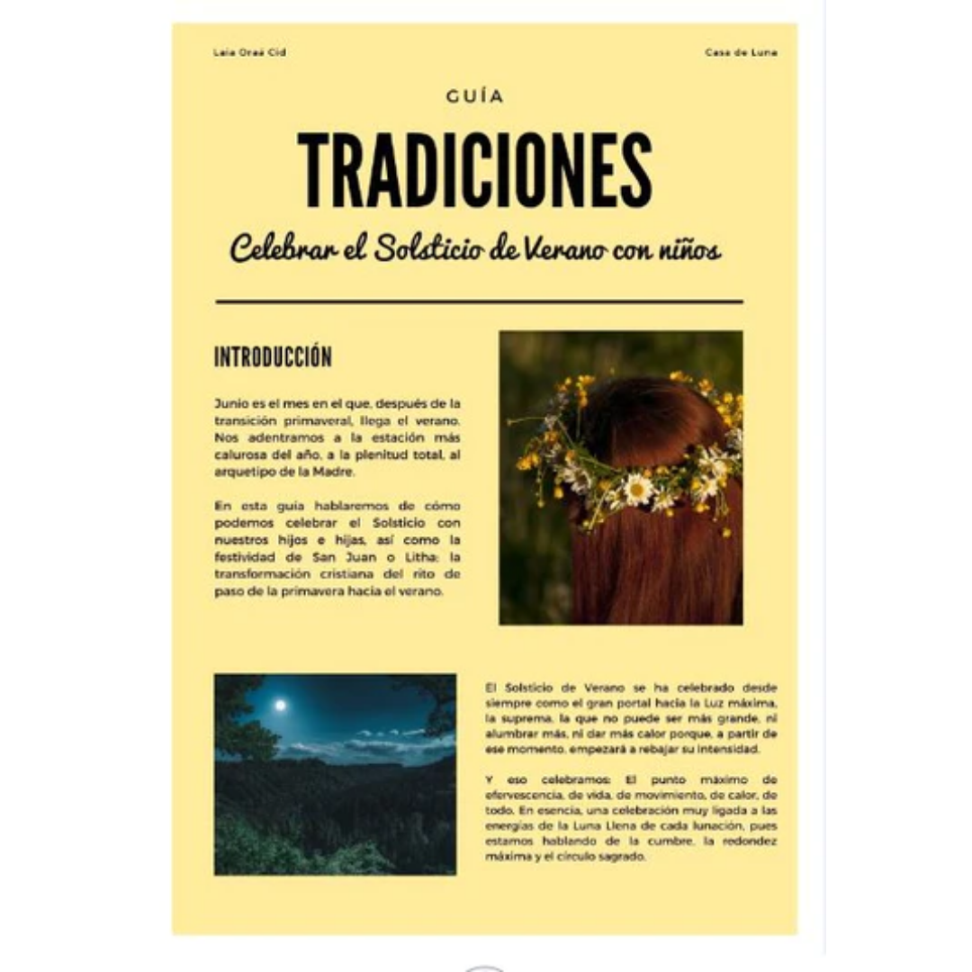 E-guía Tradiciones: Celebrar el solsticio de verano con niños (producto digital)